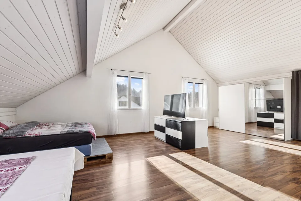 Recreational area right outside the front door - Large attic apartment with ...
