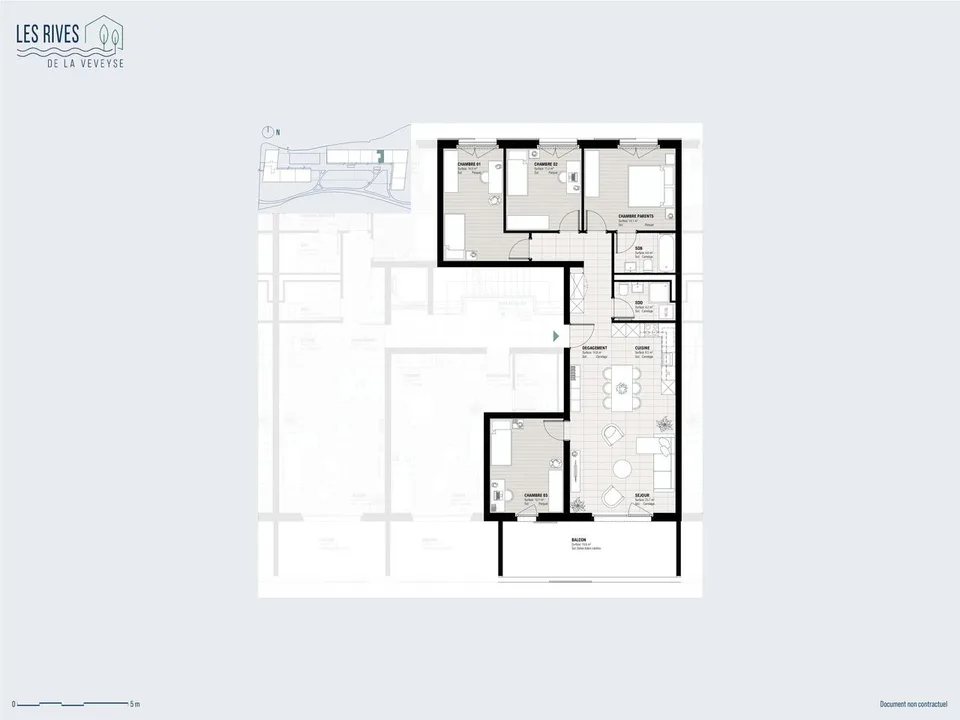Châtel-Saint-Denis - Appartement neuf 5.5 pièces de 122 m² - Balcon