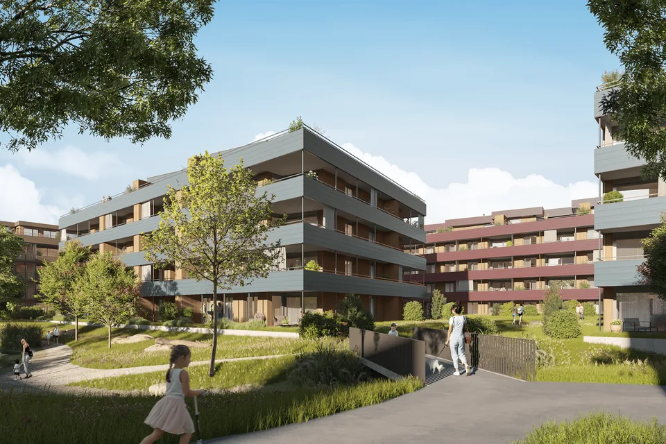 Wohnen im Park: Sonnig, zentral und 43 m2 Balkon Südwest