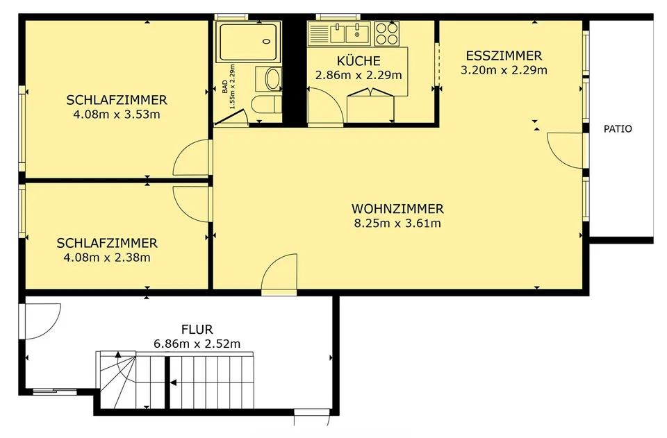 Appartement de jardin 3.5 pièces avec beaucoup de vie privée et de potentiel de conception