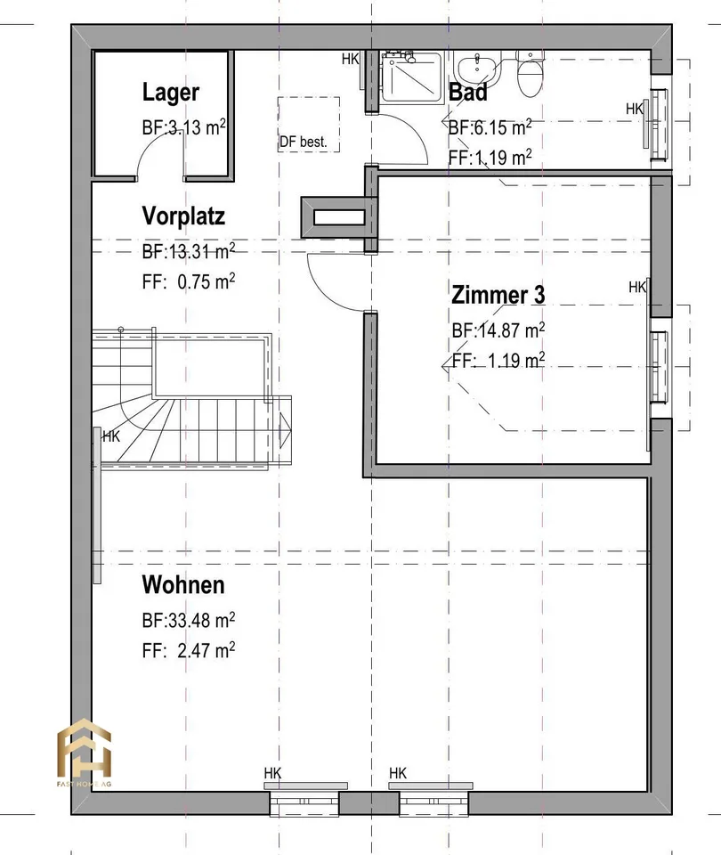 Appartement-maisonnette spacieux de 5,5 pièces à quelques pas du lac de Thoune