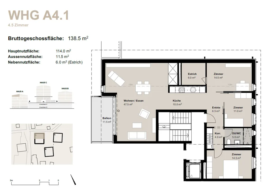 Appartement en duplex de 4,5 pièces à louer (premier occupant) : Nouveau bâtiment à Bürchen