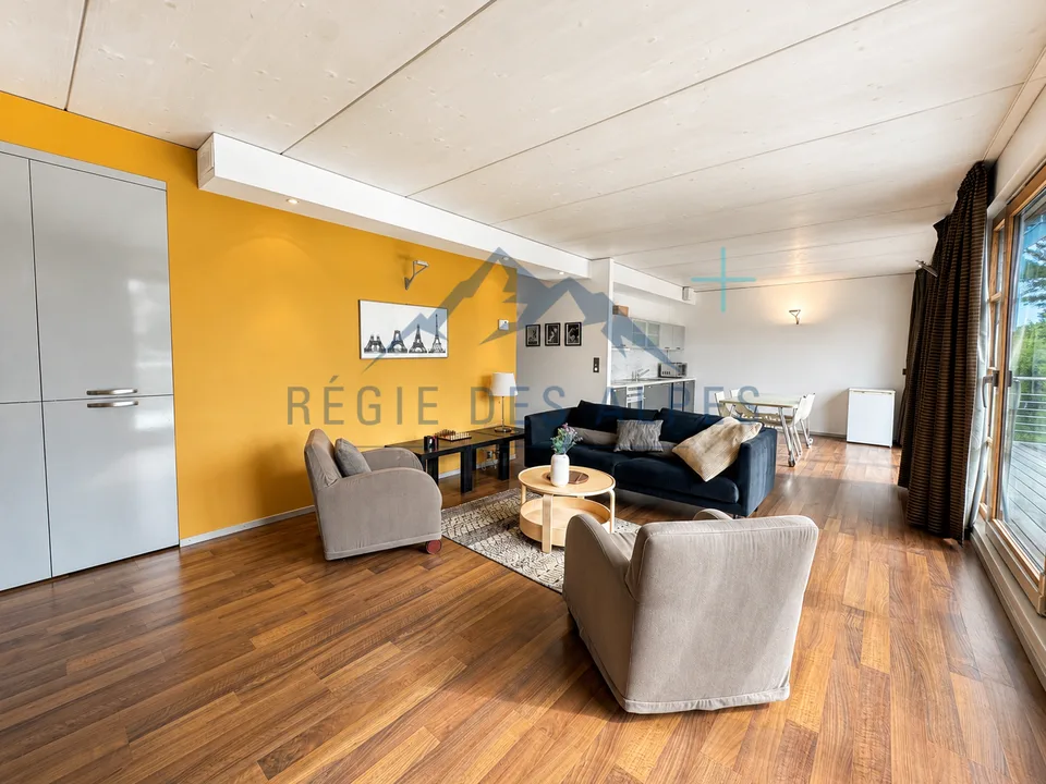 À reprendre - Élégant appartement meublé de 3,5 pièces avec vaste terrasse à Genthod