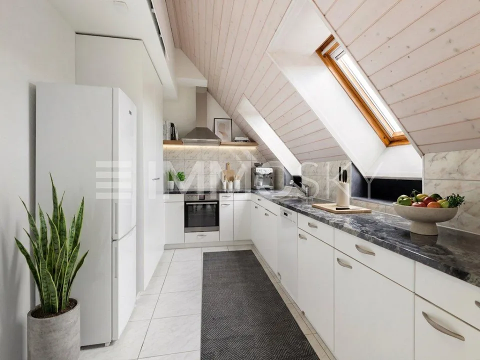 Two attic residences with private lift directly in front of the door