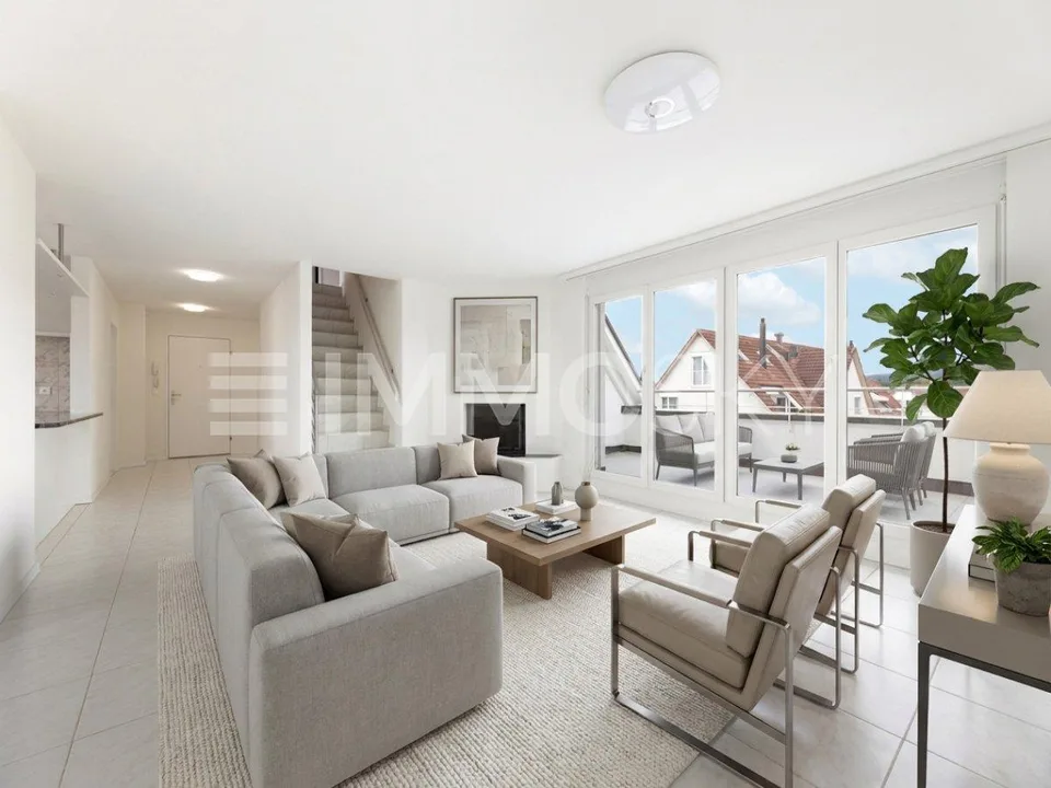 Two attic residences with private lift directly in front of the door
