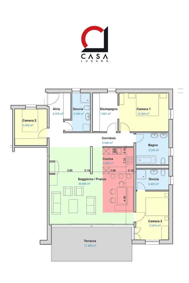 Geräumiges 5,5-Zi-Wohnung mit Garten und Terrasse mit Seeblick in Brissago