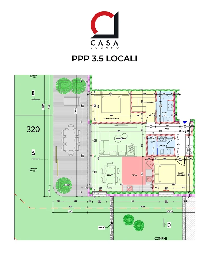 Prestigöse 3.5-Zimmer-Wohnung mit Seeblick und Garten in Capolago
