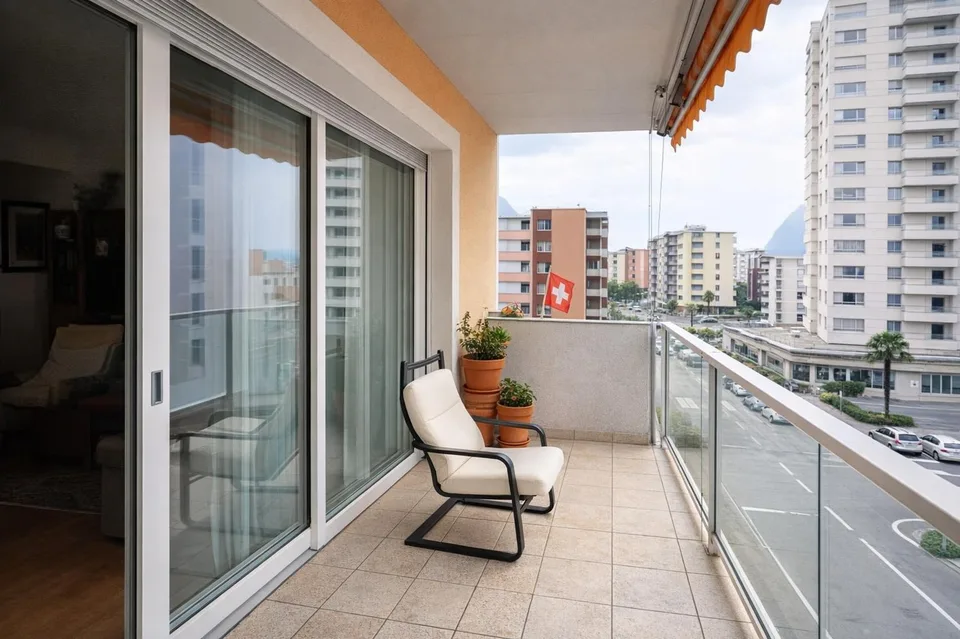 Raffiniertes 3,5-Zimmer-Wohnung mit überdachter Terrasse und hochwertigen Ausstattungen.