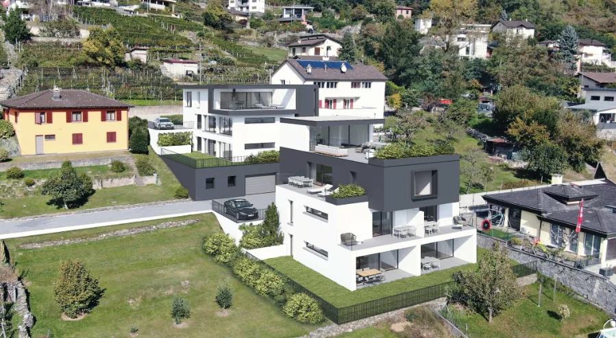 Moderne 2,5-Zimmer-Neubauwohnung in LuminoModerno appartamento di 2,5 locali di nuova costruzione a Lumino