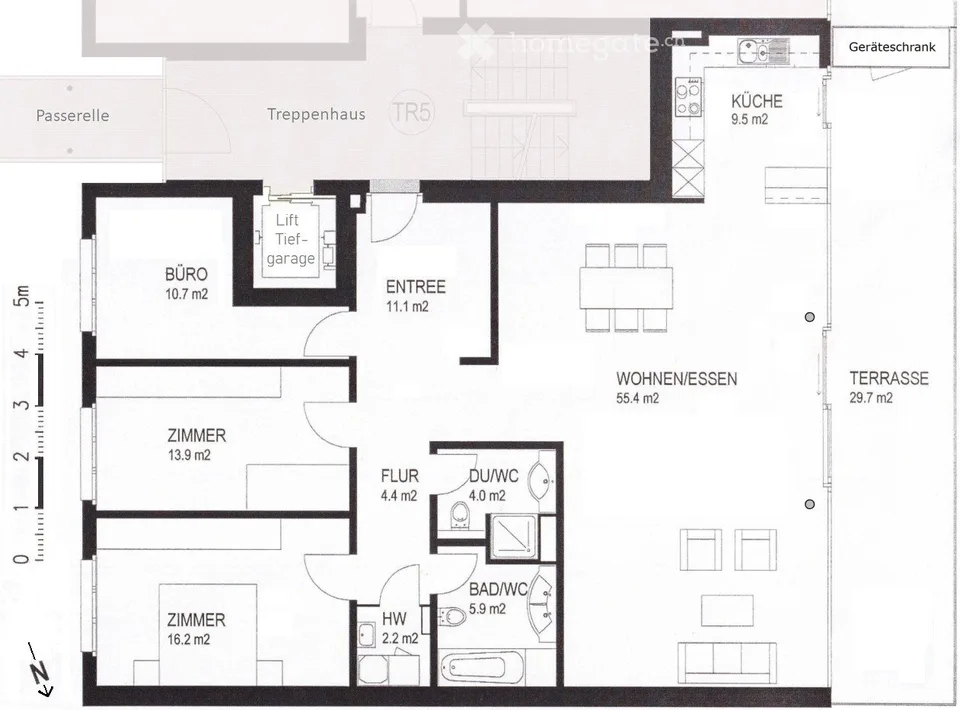 Bright 4.5-room apartment 133 m² with terrace and panoramic view in Wettingen