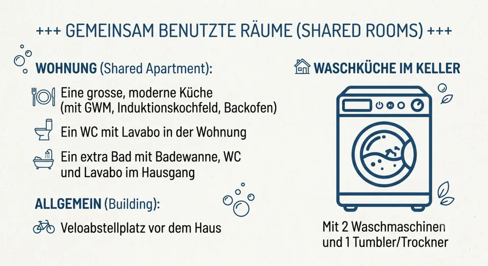Extra grosses, möbliertes WG-Zimmer nahe Rhein - Top Lage!