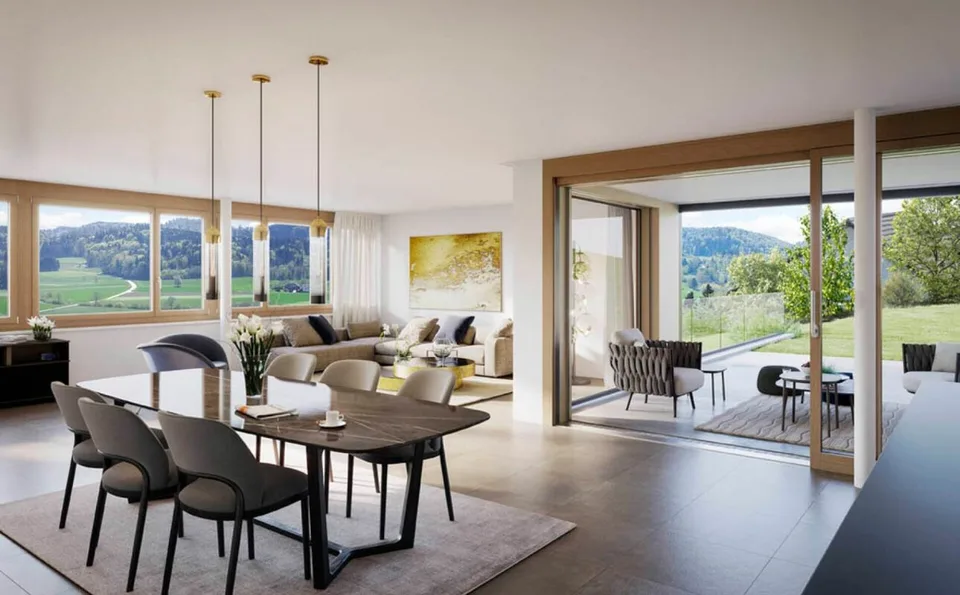 Traumhafte Fernsicht auf Alpstein mit Säntis und Churfirsten - 5.5-Zi.-Terrassenhaus