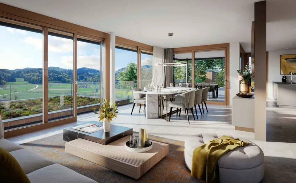 Traumhafte Fernsicht auf Alpstein mit Säntis und Churfirsten - 5.5-Zi.-Terrassenhaus