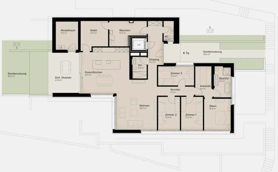 Traumhafte Fernsicht auf Alpstein mit Säntis und Churfirsten - 5.5-Zi.-Terrassenhaus
