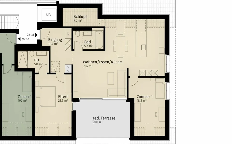 194 m² | 3.5-Zi.-Dachwohnung | Erstbezug