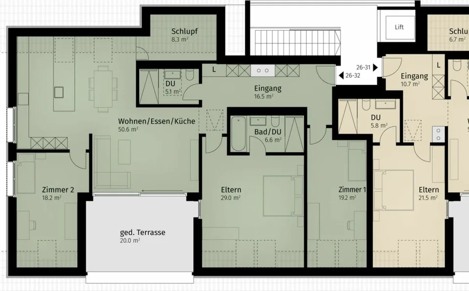 256 m² | 4.5-room attic apartment | First occupancy