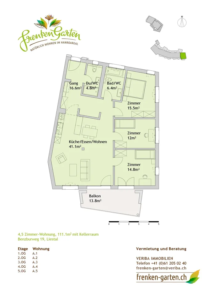 Attraktive 4.5-Zimmerwohnung im «Frenken-Garten» in Liestal