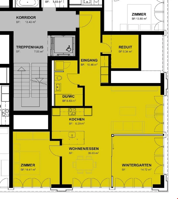 Construction year 2021 - 2.5 room apartment 95 m2 in Birkenhof Uzwil