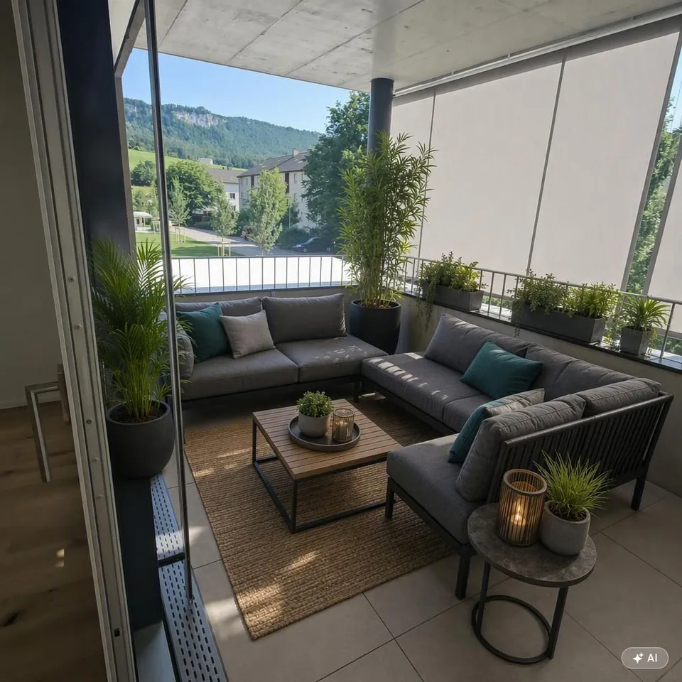 Appartamento di 2,5 locali con piano aperto e ampio balcone