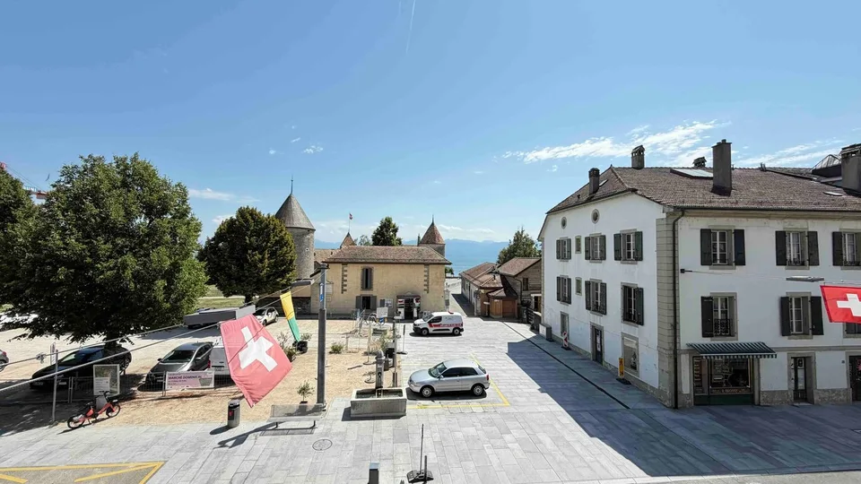 Historic Duplex in the Heart of Rolle — Château and Lake Views, Private Garden