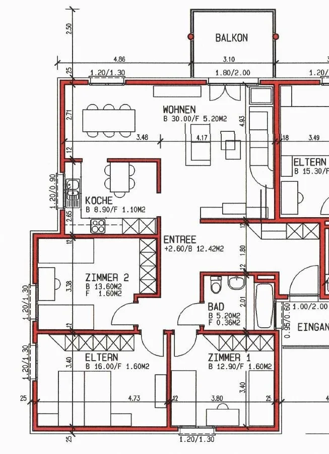 Attraktive 4.5-Zimmerwohnung mit Balkon im 1. Obergeschoss