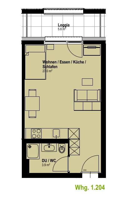 "Möblierte 1-Zimmerwohnung" Einziehen und wohlfühlen