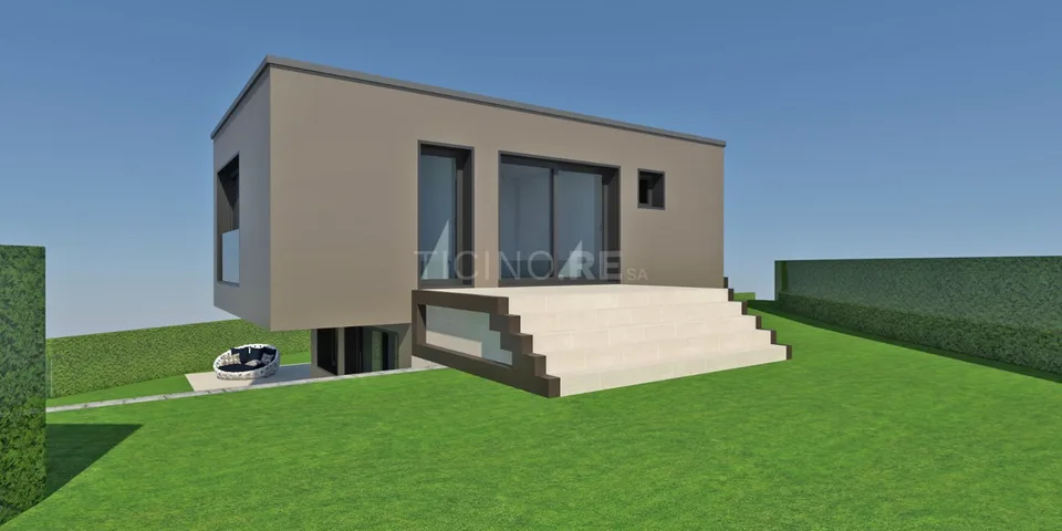 Esclusiva villa moderna da costruire a Dino – progetto approvato