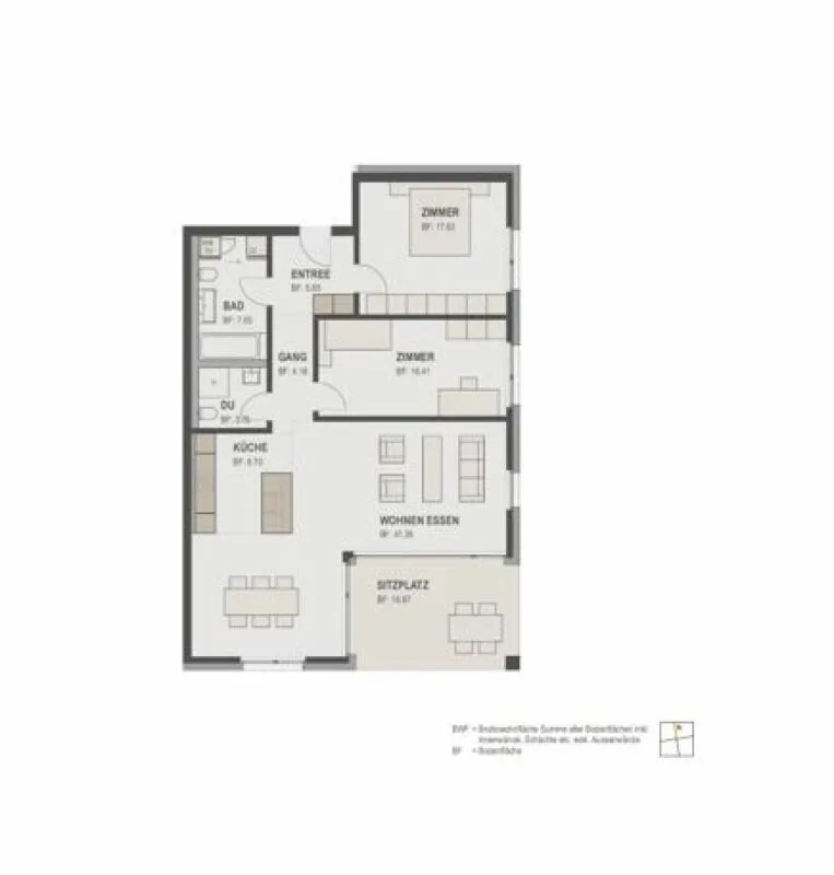 Vermietung: 3.5-EG-Zimmerwohnung inkl. Kellerabteil