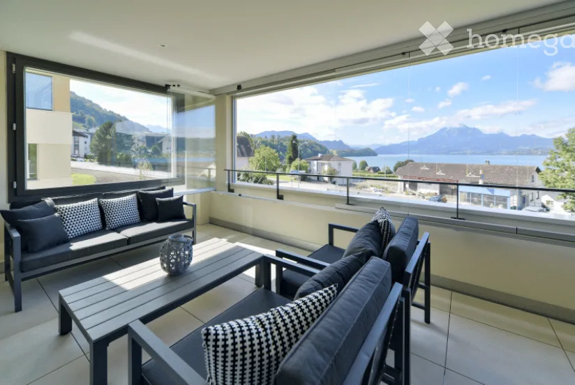 4.5-room apartment in Greppen – modern, quiet and lakefront