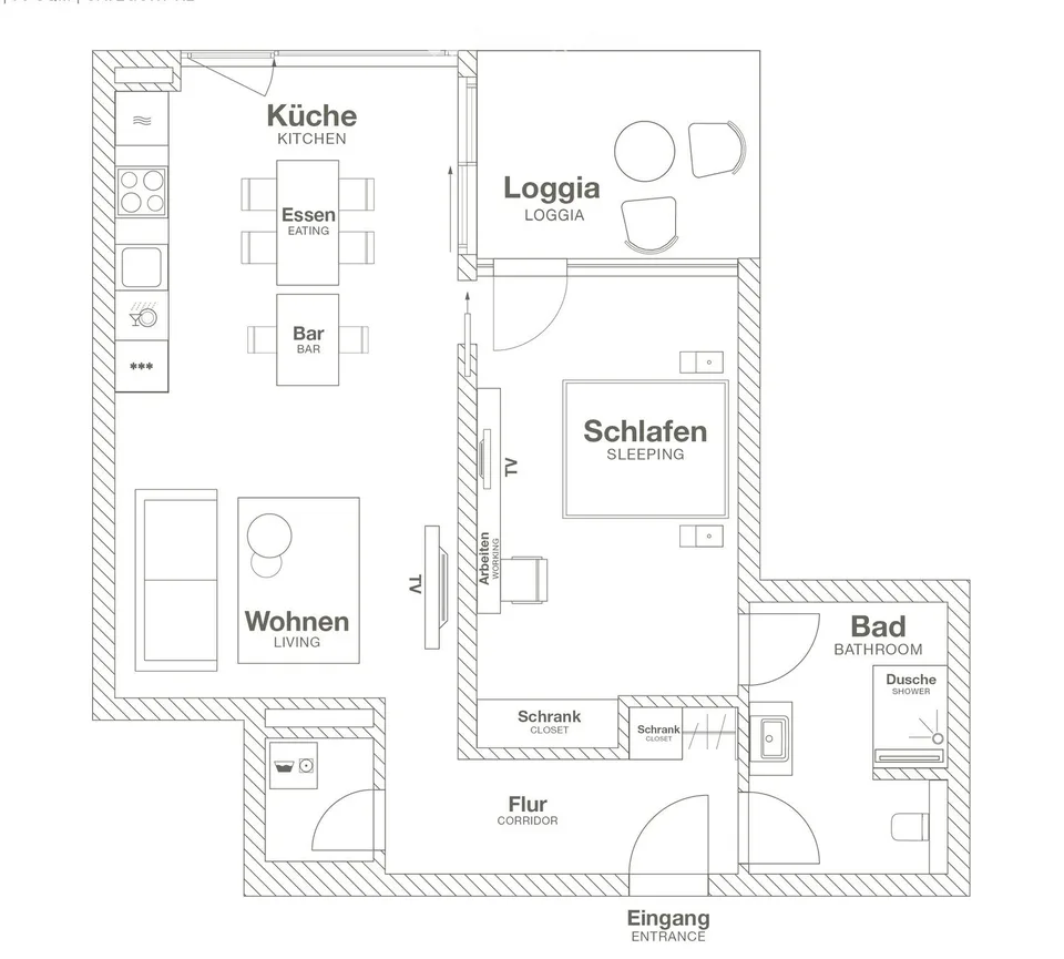 Ihr neues Zuhause: möblierte 2.5-Zimmerwohnung im 5. OG