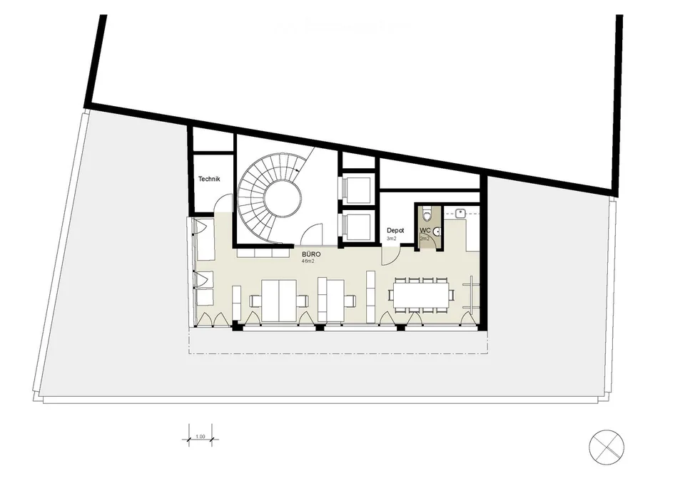 Bureau au cœur de Fribourg avec terrasse privative de 150 m², situation exceptionnelle