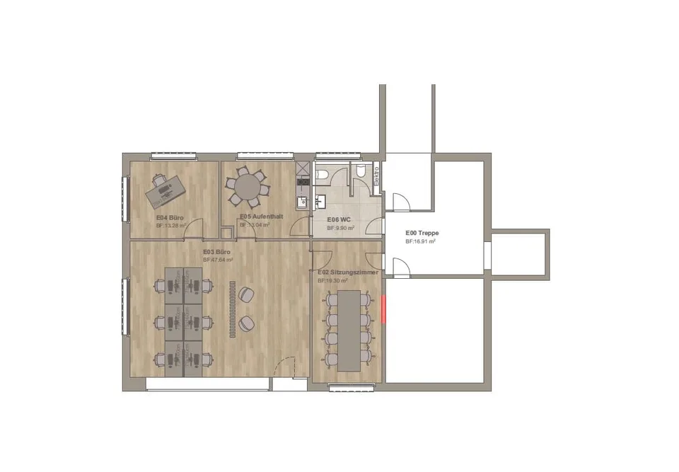 Office and commercial space with attractive attic apartment