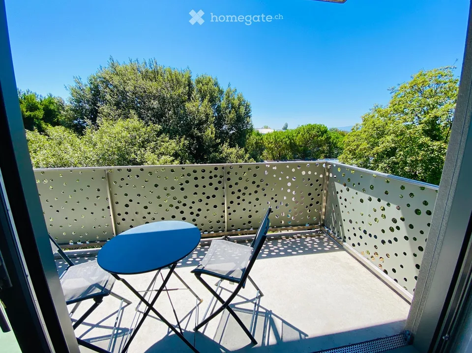 Grande studio moderno arredato con superba terrazza - 3° piano - vista libera su verde e montagne