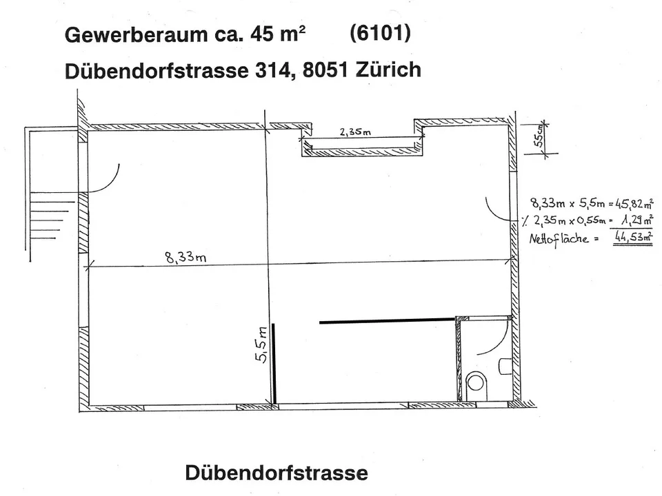 Gewerberaum mit viel Tageslicht im 1. UG