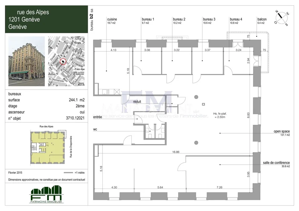 Rue des Alpes ? Büros ca. 244 m² im 2. Stock
