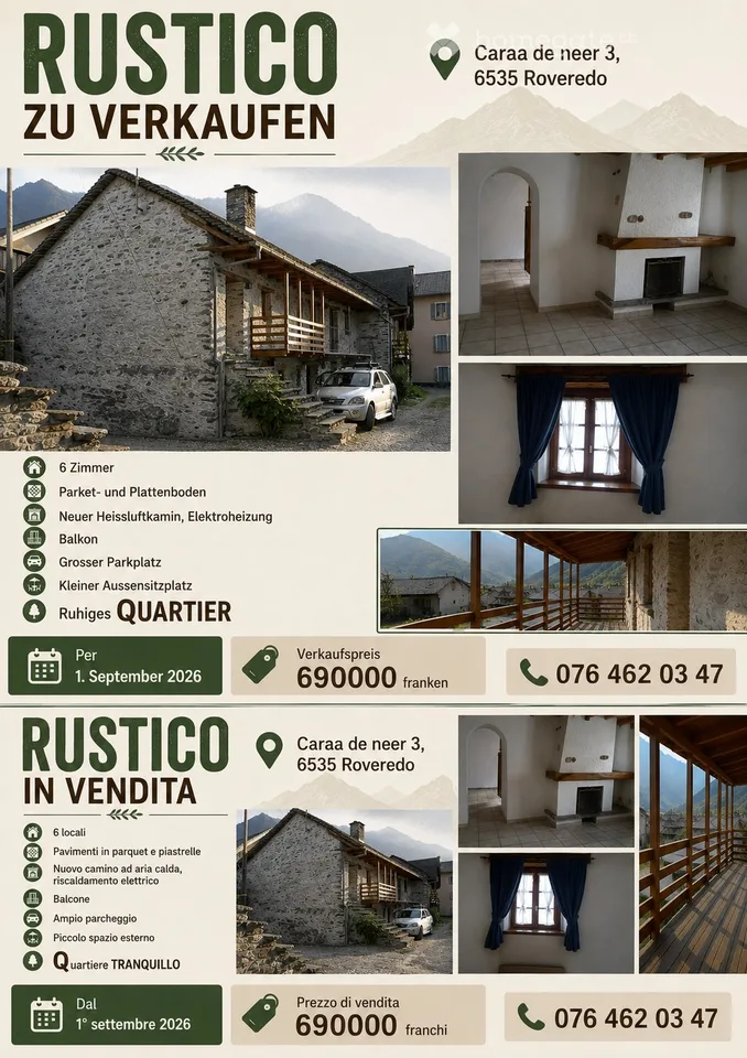 Rustico zur Miete oder zum Verkauf