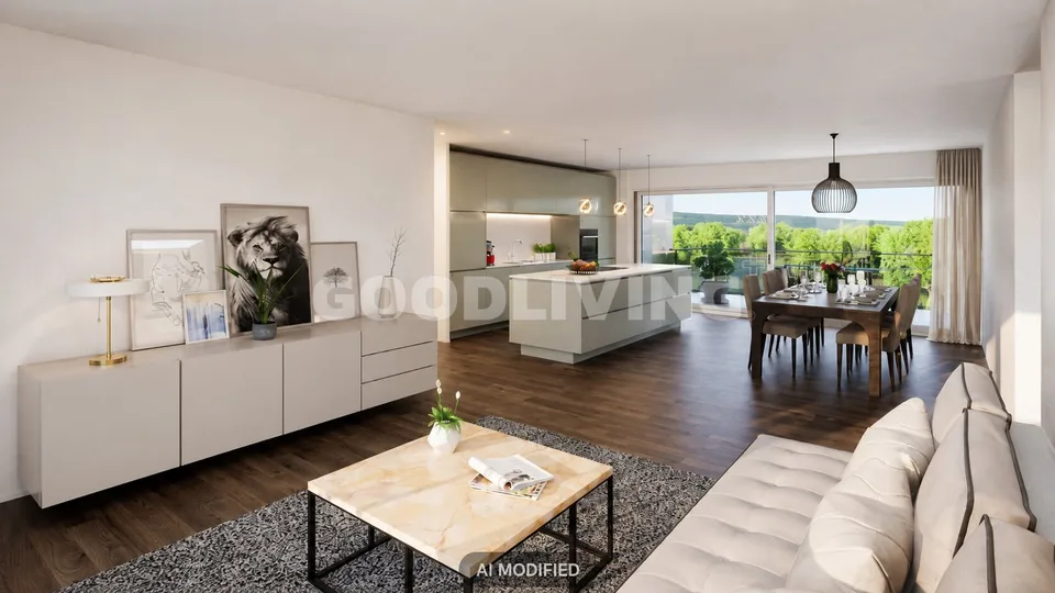Appartement neuf avec vue sur le lac et deux balcons spacieux à Nottwil