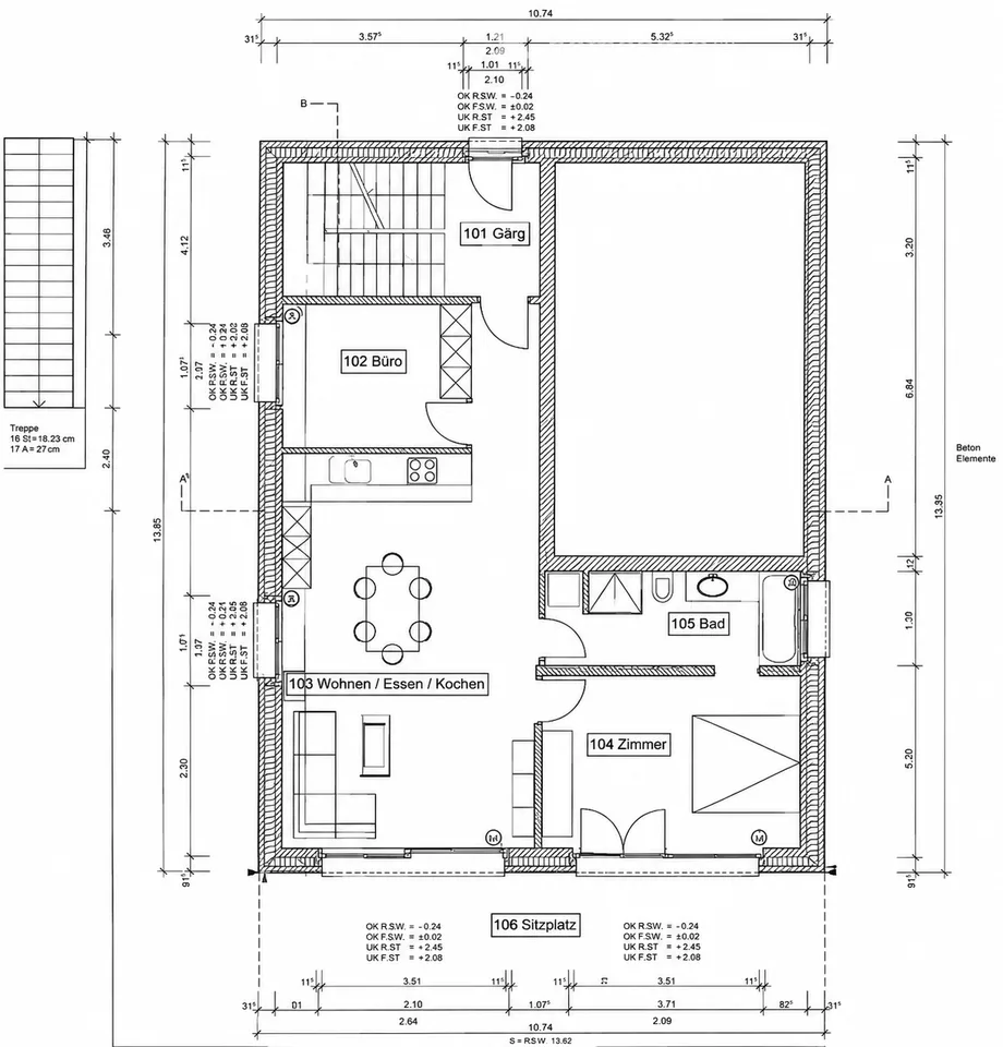Modern 3.5-room apartment with large patio in Nottwil