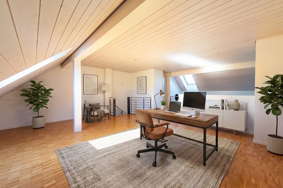 Duplex-Highlight mit Waschturm, Réduit & Cheminée