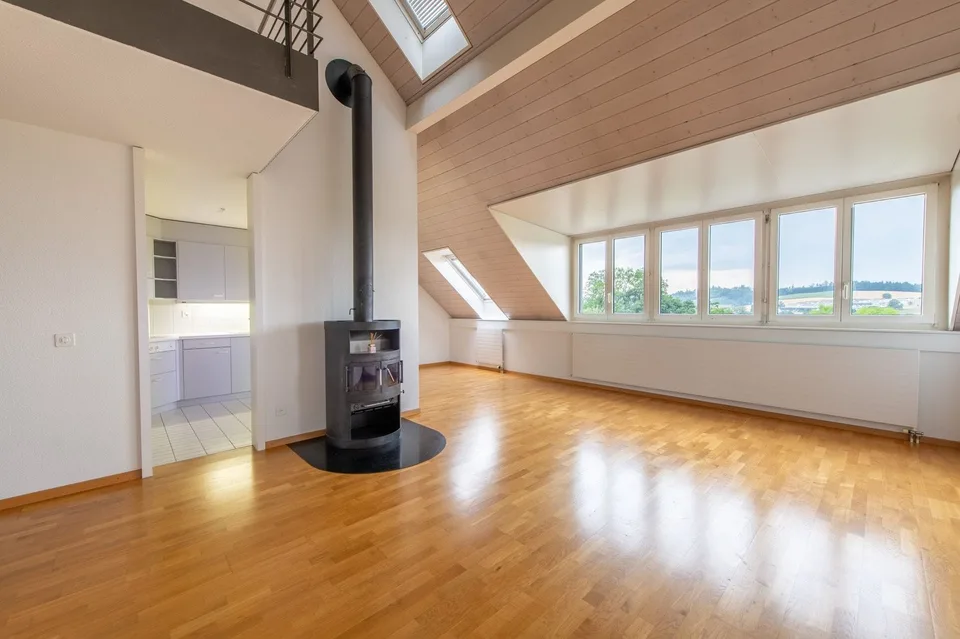 Duplex apartment with cozy chimney & private washing machine
