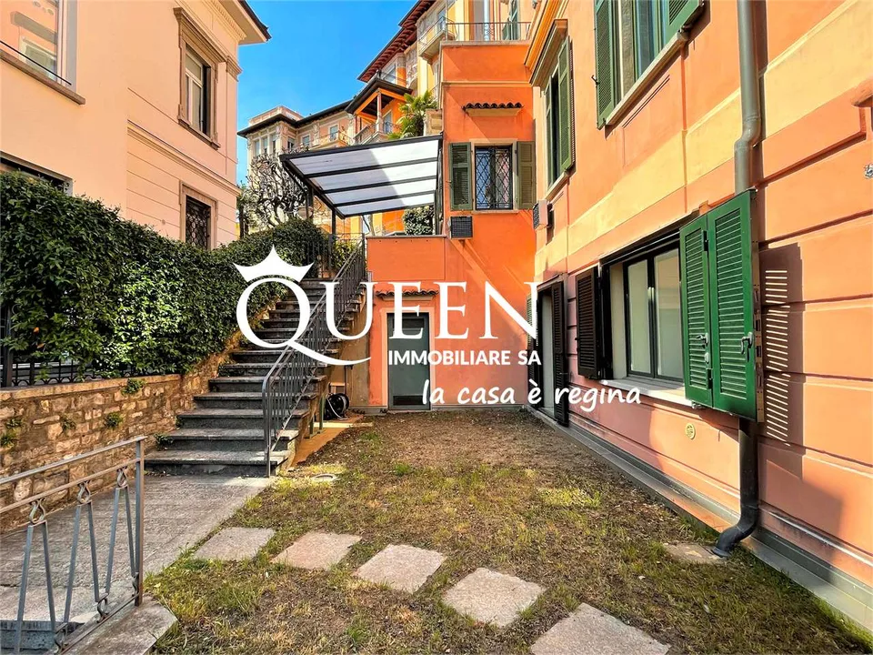 Lugano centre: appartement 5 pièces, 190 m², jardin privé, portique