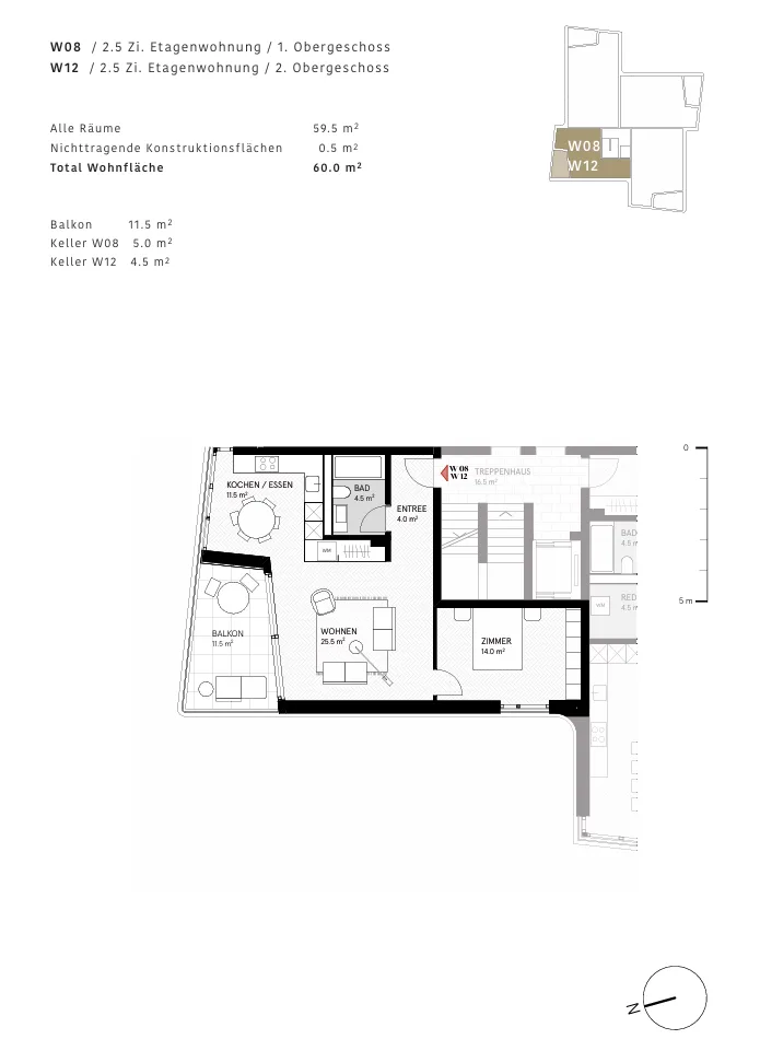 Moderne 2.5-Zimmer-Neubauwohnung mit Balkon
