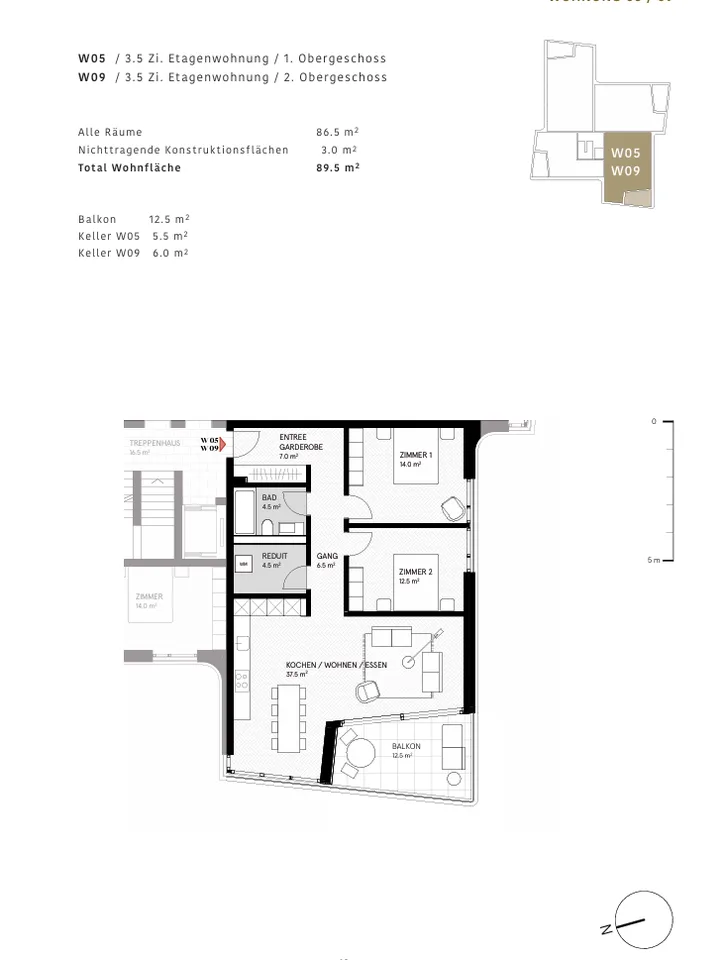 3.5-Zimmer-Neubauwohnung mit Balkon