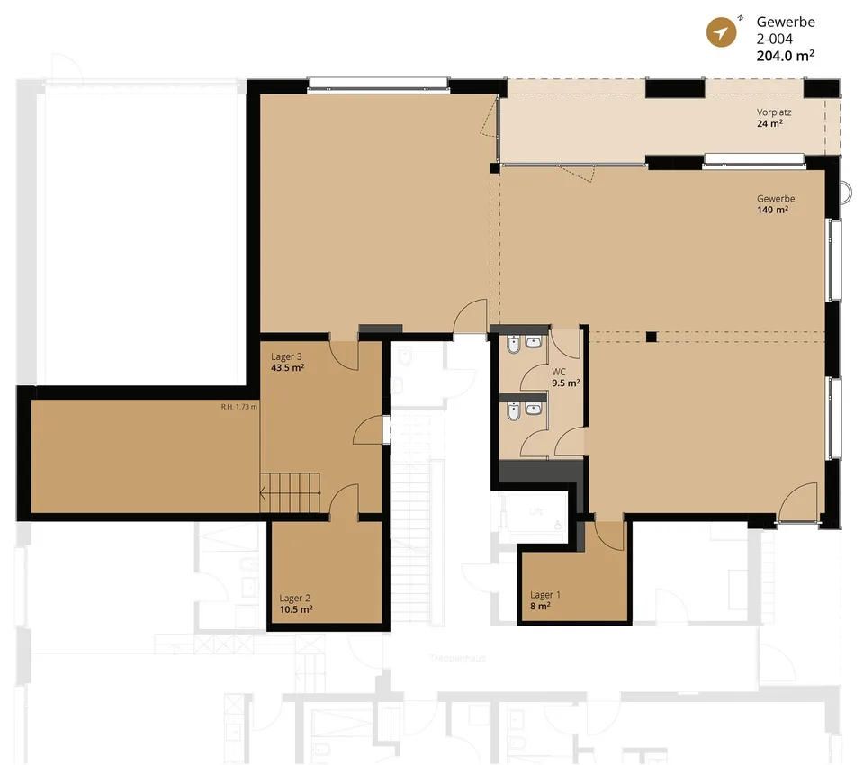 Commercial space with high visibility in a dynamic new building quarter