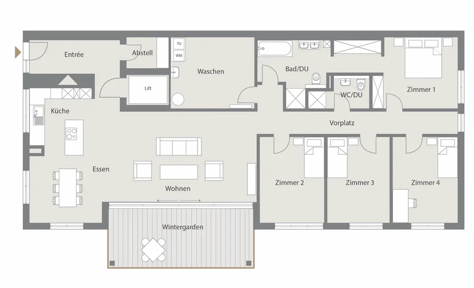 5.5-Zimmerwohnung mit unverbaubarer See- und Bergsicht