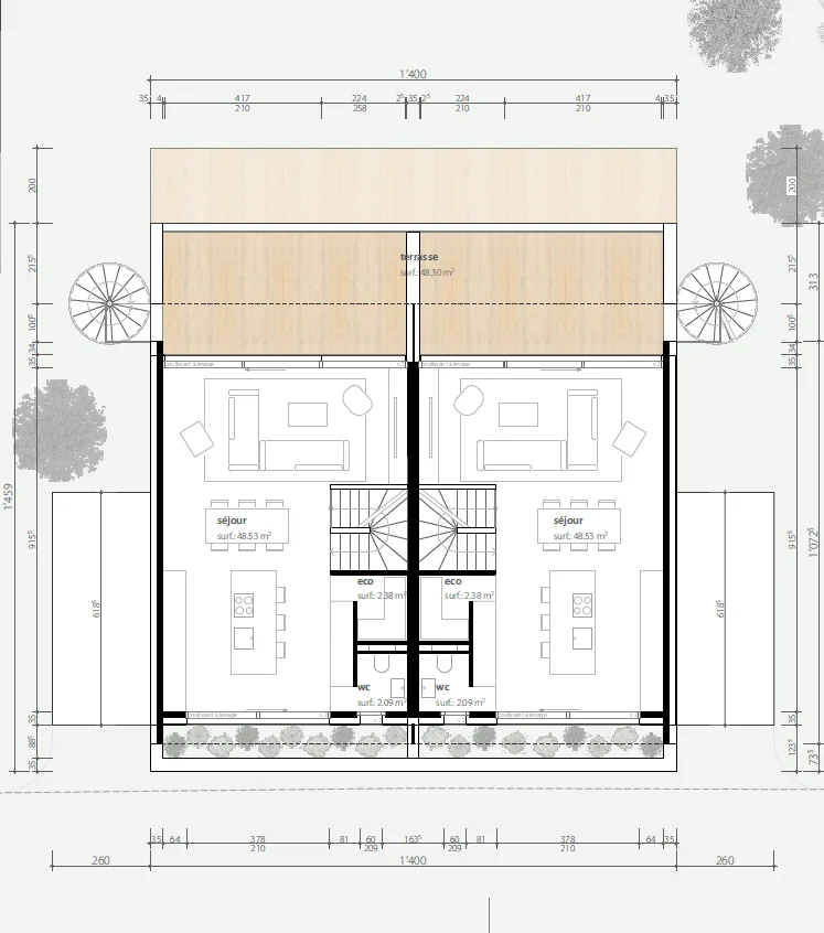 Villa mitoyenne neuve de haut standing – Châbles (FR) Vue sur le lac de Neuchâtel
