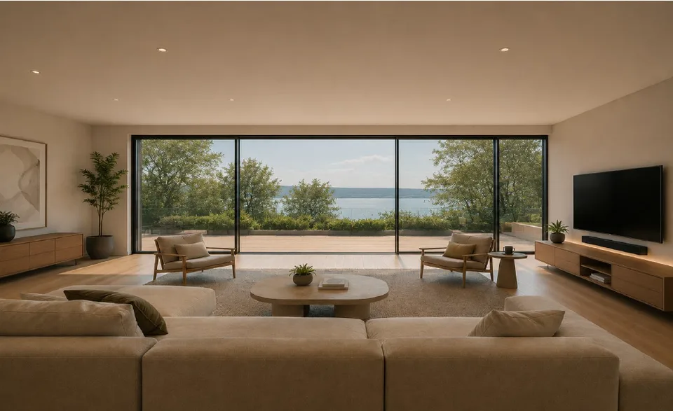 Villa mitoyenne neuve de haut standing – Châbles (FR) Vue sur le lac de Neuchâtel