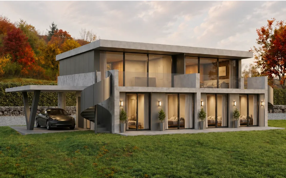 Villa mitoyenne neuve de haut standing – Châbles (FR) Vue sur le lac de Neuchâtel