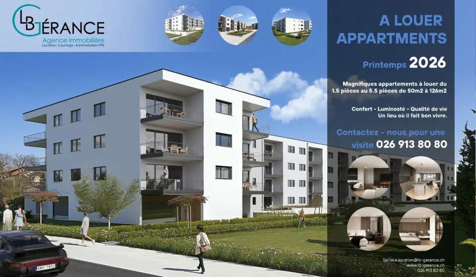 Neue 3.5-Zimmer-Wohnung im Erdgeschoss in Farvagny