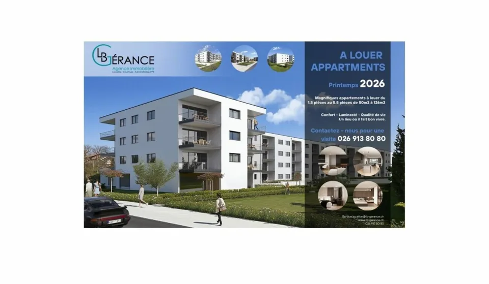 Appartamento nuovo di 3.5 locali al piano terra a Farvagny